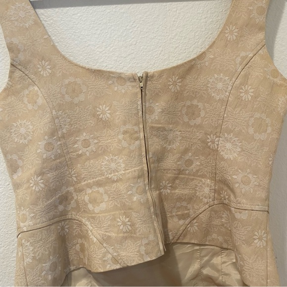 Studio Jax Cream Floral Crop Shirt sz 12 - Picture 2 of 6